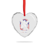 St Michael Defend America Archangel Graphic Heart Crystal Glass Ornament Christian Faith Patriotic