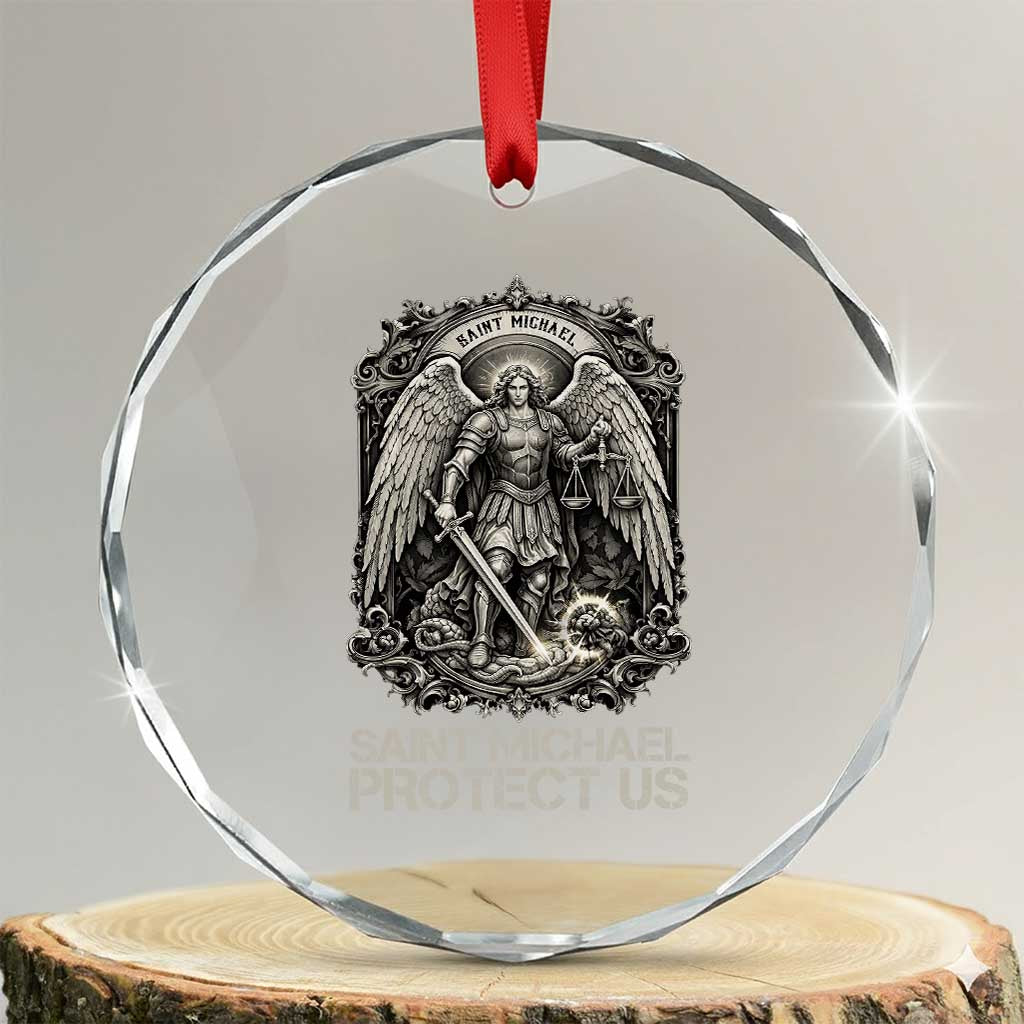 St Michael The Archangel Protect Us Crystal Glass Ornament Christian Faith Gift