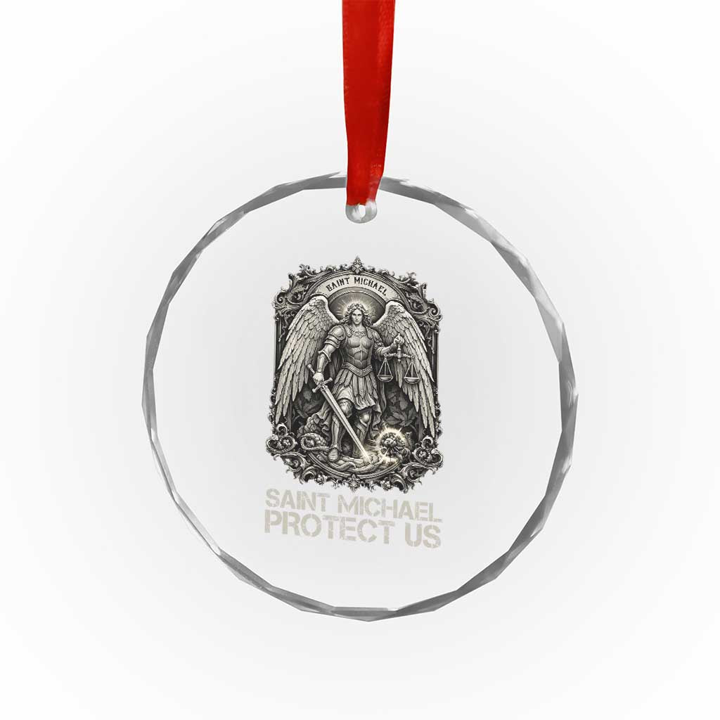 St Michael The Archangel Protect Us Crystal Glass Ornament Christian Faith Gift
