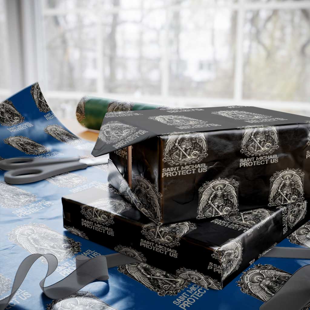St Michael The Archangel Protect Us Wrapping Paper Roll Christian Faith Gift