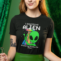 Funny Alien T Shirt Funny Alien I Identify As An Alien Preferred Pronoun LGBTQ+ - Wonder Print Shop