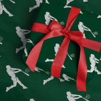 St Patricks Day Baseball Batter Silhouette Shamrock Wrapping Paper Roll