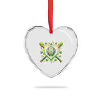 St Patricks Day Baseball Ice Cream Drip Home Plate Heart Crystal Glass Ornament
