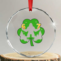 St Patricks Day Bigfoot Shamrock Crystal Glass Ornament Six Seven Meme