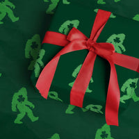 St Patricks Day Bigfoot Wrapping Paper Roll Sasquatch Lucky Shamrock - Wonder Print Shop