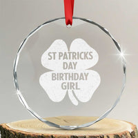 St Patricks Day Birthday Girl Crystal Glass Ornament Irish Bday Shamrock Clovers