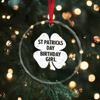 St Patricks Day Birthday Girl Crystal Glass Ornament Irish Bday Shamrock Clovers