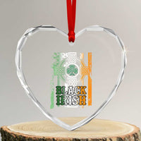 St Patrick's Day Black Irish Heart Crystal Glass Ornament Vintage American Flag Celtic Cross