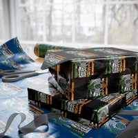 St Patrick's Day Black Irish Wrapping Paper Roll Vintage American Flag Celtic Cross