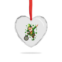 St Patricks Day Cheerful Gnome Dabbing Heart Crystal Glass Ornament Darts Lover Gift