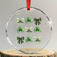 St Patricks Day Coquette Bow Crystal Glass Ornament Lucky Shamrock Aesthetic - Wonder Print Shop