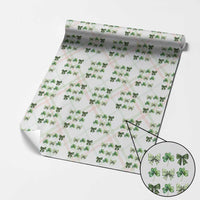 St Patricks Day Coquette Bow Wrapping Paper Roll Lucky Shamrock Aesthetic - Wonder Print Shop