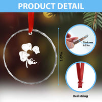 St Patricks Day Dinosaur Rex Crystal Glass Ornament Dino in Lucky Shamrock TS02