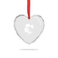 St Patricks Day Dinosaur Rex Heart Crystal Glass Ornament Dino in Lucky Shamrock - Wonder Print Shop