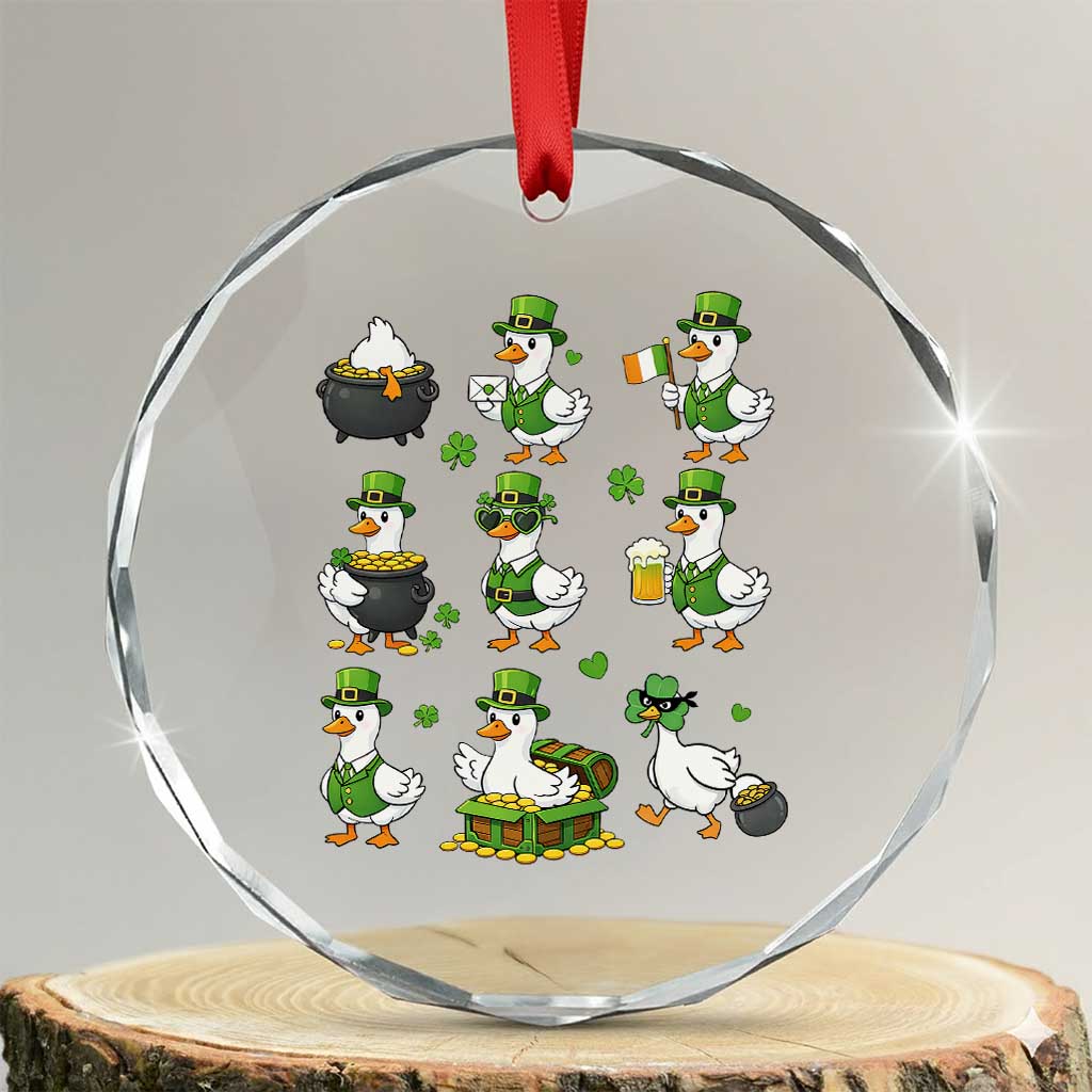 St Patricks Day Goose Crew Irish Celebration Crystal Glass Ornament