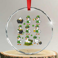 St Patricks Day Goose Crew Irish Celebration Crystal Glass Ornament