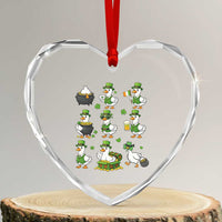 St Patricks Day Goose Crew Irish Celebration Heart Crystal Glass Ornament