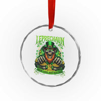 St Patricks Day Horror Leprechaun Crystal Glass Ornament Your Luck Just Ran Out Creepy St Pattys Day