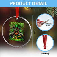 St Patricks Day Horror Leprechaun Crystal Glass Ornament Your Luck Just Ran Out Creepy St Pattys Day