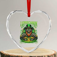 St Patricks Day Horror Leprechaun Heart Crystal Glass Ornament Your Luck Just Ran Out Creepy St Pattys Day