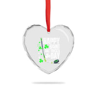 St. Patrick's Day Ice Hockey Heart Crystal Glass Ornament Happy Saint Hat Trick's Lucky Shamrocks - Wonder Print Shop