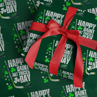 St. Patrick's Day Ice Hockey Wrapping Paper Roll Happy Saint Hat Trick's Lucky Shamrocks - Wonder Print Shop