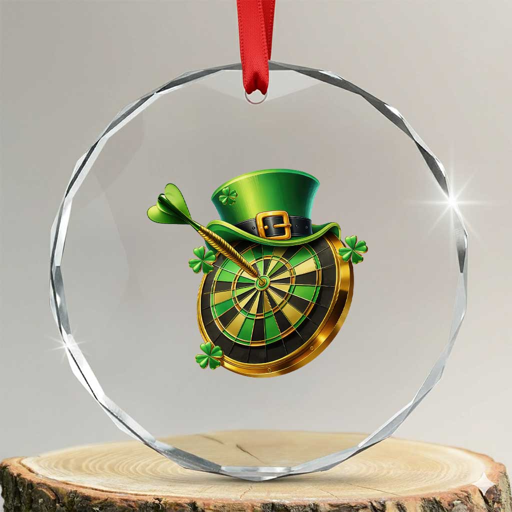 St Patricks Day Irish Darts Board Celebration Gift Crystal Glass Ornament