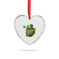 St Patricks Day Irish Darts Board Celebration Gift Heart Crystal Glass Ornament