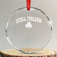 St Patricks Day Italian Crystal Glass Ornament Funny Retro Varsity Sporty Style Shamrock