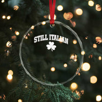 St Patricks Day Italian Crystal Glass Ornament Funny Retro Varsity Sporty Style Shamrock
