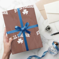St Patricks Day Italian Wrapping Paper Roll Funny Retro Varsity Sporty Style Shamrock