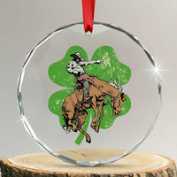 St Patrick's Day Lucky Cowboy Crystal Glass Ornament Retro Vintage Clover - Wonder Print Shop