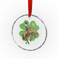 St Patrick's Day Lucky Cowboy Crystal Glass Ornament Retro Vintage Clover - Wonder Print Shop