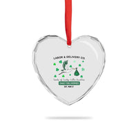 St Patrick's Day Lucky L&D Nurse Heart Crystal Glass Ornament Labor And Delivery Shamrock - Wonder Print Shop