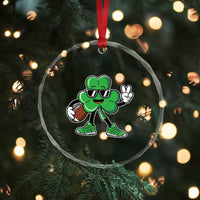 St Patrick's Day Lucky Shamrock Football Crystal Glass Ornament Sport Lover Gift - Wonder Print Shop