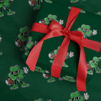 St Patrick's Day Lucky Shamrock Football Wrapping Paper Roll Sport Lover Gift - Wonder Print Shop
