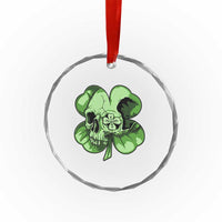 St Patricks Day Lucky Shamrock Skull Gift Crystal Glass Ornament
