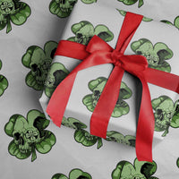 St Patricks Day Lucky Shamrock Skull Gift Wrapping Paper Roll