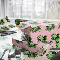 St Patricks Day Lucky Shamrock Skull Gift Wrapping Paper Roll