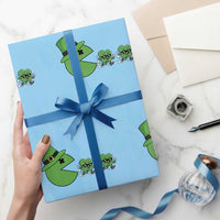 St Patricks Day Retro Gamer Eating Shamrock Lucky Gift Wrapping Paper Roll