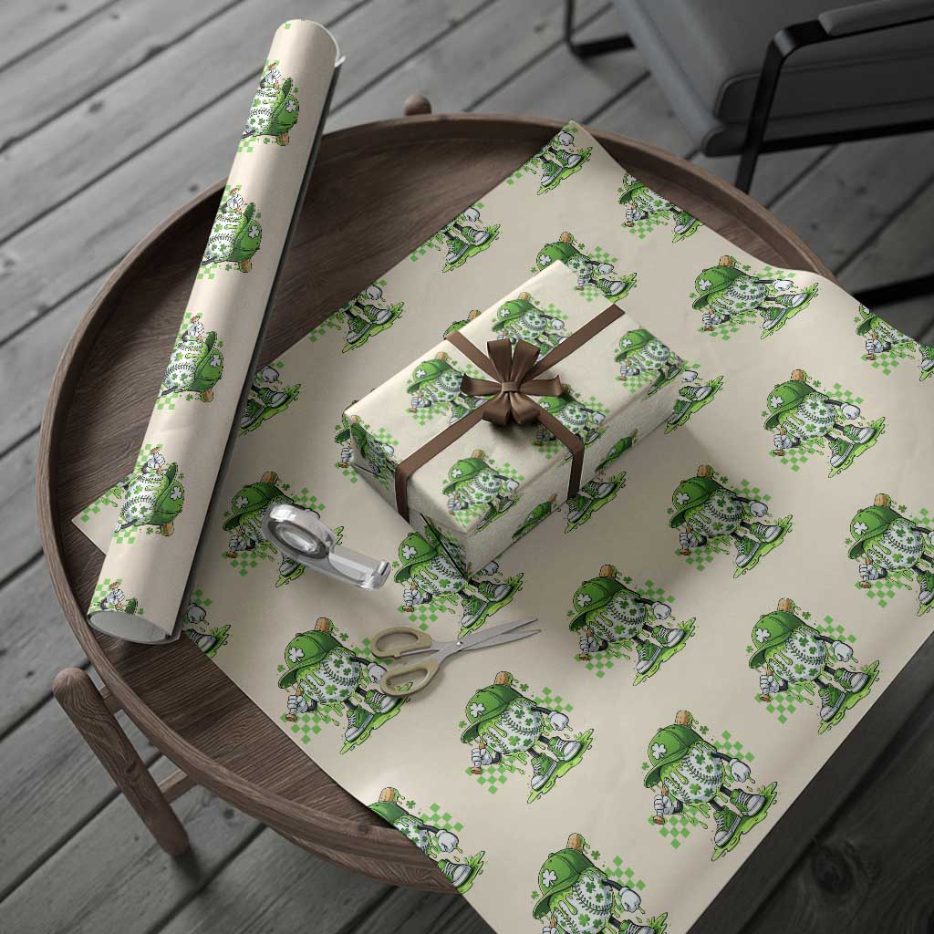 St Patricks Day Shamrock Baseball Player Gift Wrapping Paper Roll