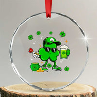 St Patricks Day Shamrock Darts And Beer Lover Gift Crystal Glass Ornament