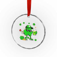 St Patricks Day Shamrock Darts And Beer Lover Gift Crystal Glass Ornament
