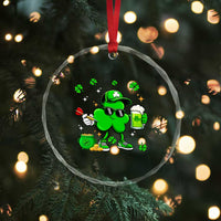 St Patricks Day Shamrock Darts And Beer Lover Gift Crystal Glass Ornament