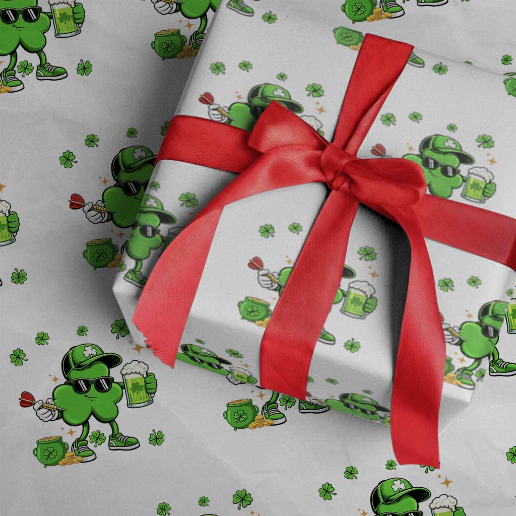 St Patricks Day Shamrock Darts And Beer Lover Gift Wrapping Paper Roll