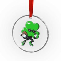 St Patricks Day Shamrock Playing Football Crystal Glass Ornament Cute Gift for Sports Lovers - Wonder Print Shop