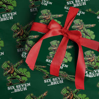 St Patricks Day Six Seven Bruh Wrapping Paper Roll Leprechaun 67 Meme Irish Ireland Lucky Shamrocks