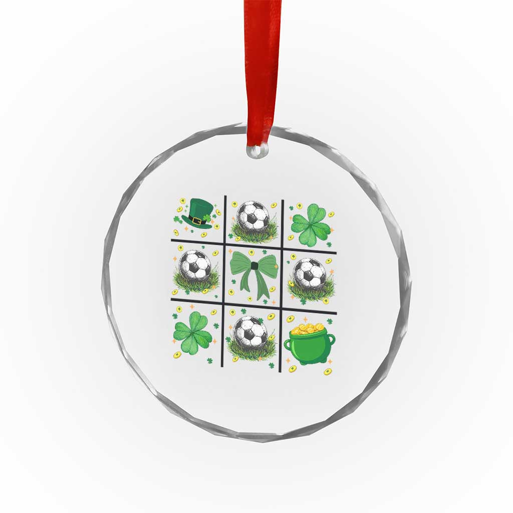 St Patricks Day Soccer Crystal Glass Ornament Irish Pride Gift