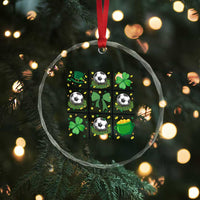 St Patricks Day Soccer Crystal Glass Ornament Irish Pride Gift