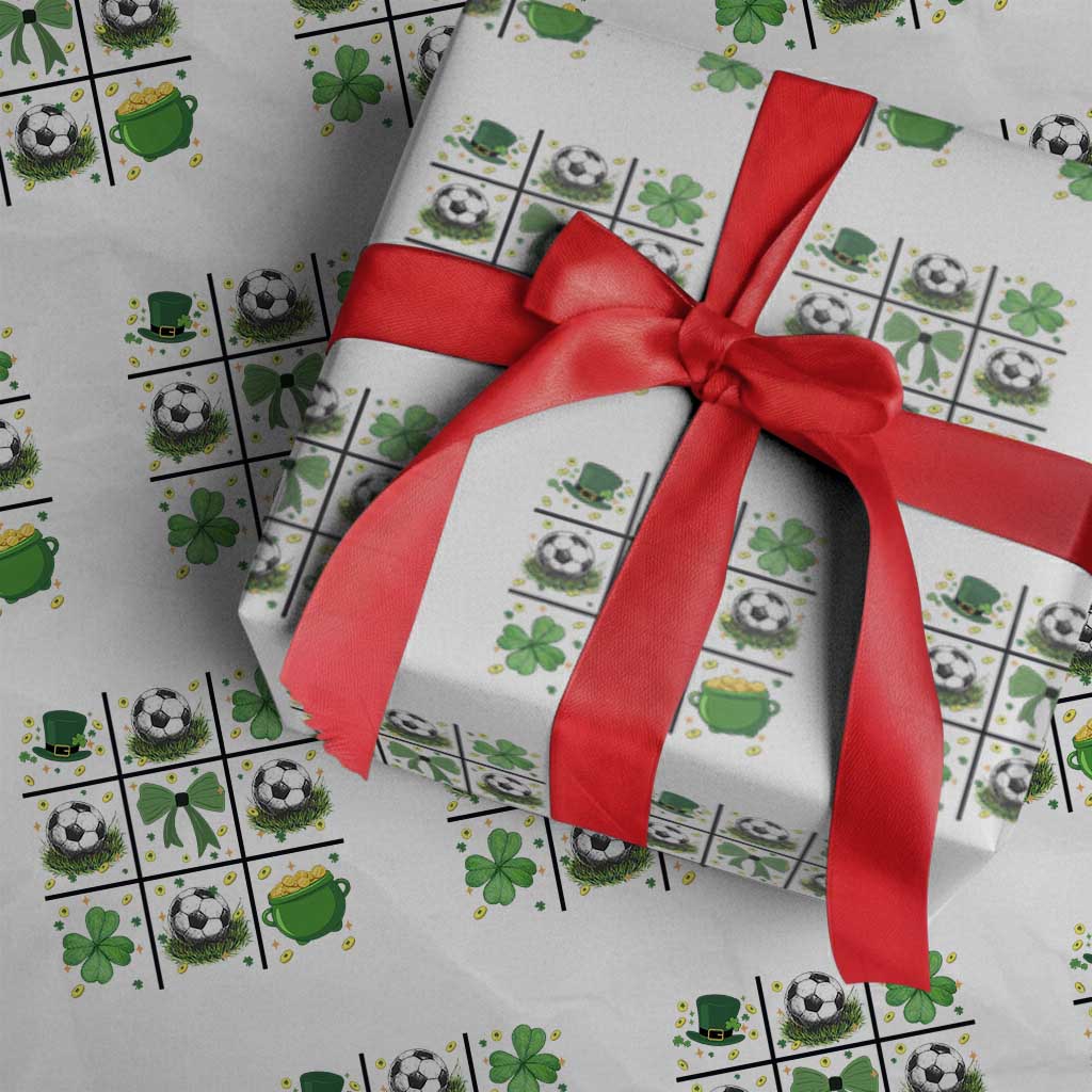 St Patricks Day Soccer Wrapping Paper Roll Irish Pride Gift